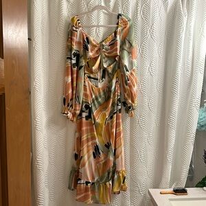 Cut out colorful maxi dress